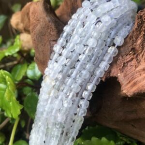 clearquartzfacetedcubebeads4mm3 clear quartz faceted cube beads 4mm