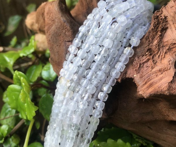 clear quartz faceted cube beads 4mm