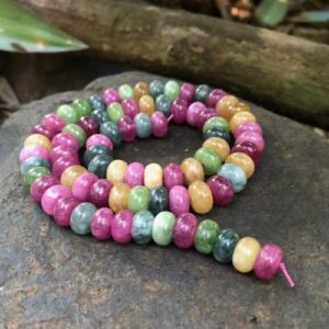 mixeddyedjaderondellebeads4 mixed colour jade gemstone rondelle beads Australia
