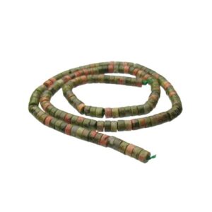 unakite gemstone wheel beads