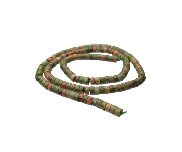 unakite gemstone wheel beads