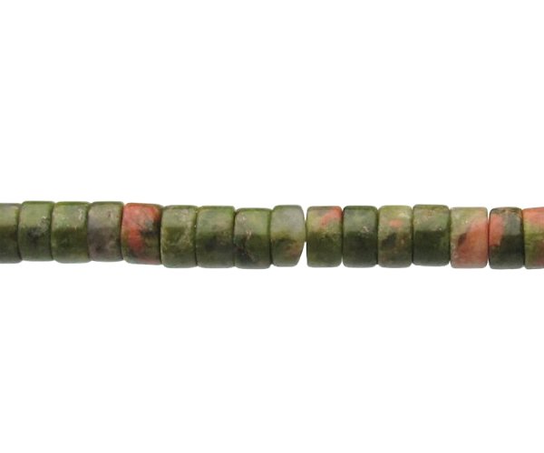 unakite gemstone wheel beads