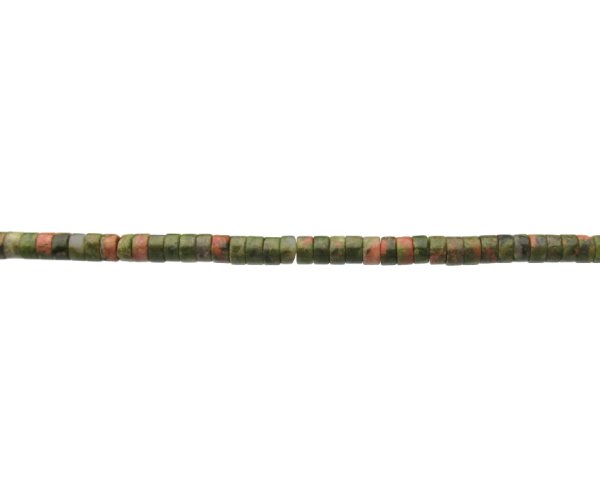 unakite gemstone wheel beads