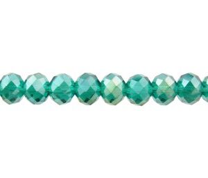 Emerald Green AB Crystal Rondelle Beads - 8x10mm [strand]