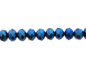 metallic blue crystal rondelle beads