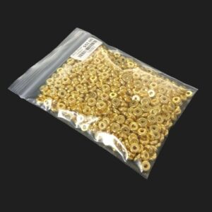 Tarnish Resistant 6mm Wheel Beads – 18K Gold Plated Brass [500pcs Bulk Bag]
