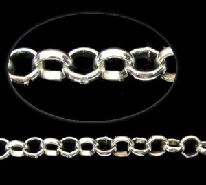 Tarnish Resistant Belcher Chain 4mm – Silver Plated Stainless Steel [pre-cut 1 metre lengths]