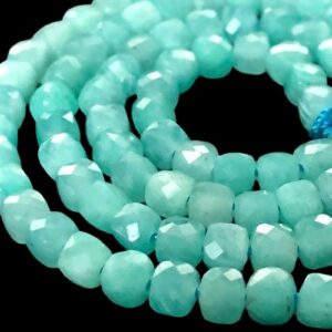 amazoniteagrade4mmcubebeads2 amazonite faceted 4mm cube beads