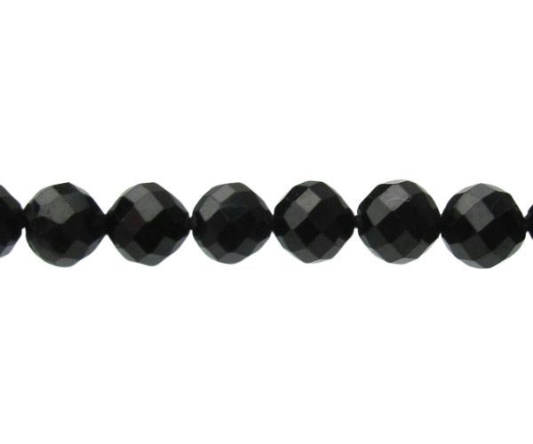 black tourmaline faceted round gemstone beads 4mm