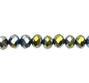 metallic green crystal rondelle beads