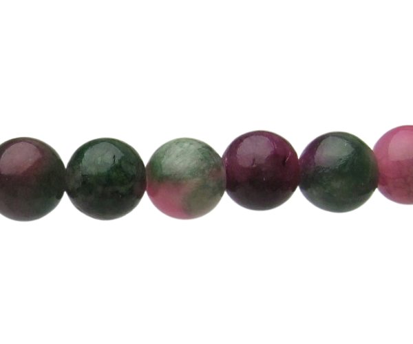 pink green malay jade 6mm round beads