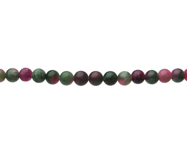 pink green malay jade 6mm round beads
