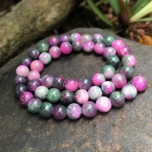 pink green jade 8mm beads