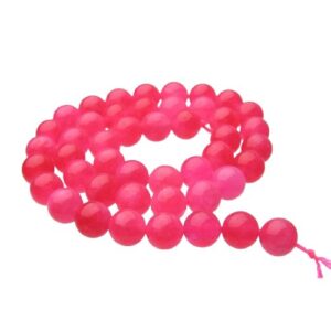 hot pink quartz gemstone beads round 8mm