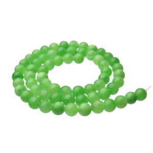 lime green malay jade 6mm round gemstone beads