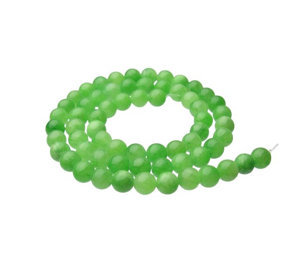 lime green malay jade 6mm round gemstone beads