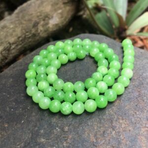 lime green malay jade 6mm round gemstone beads