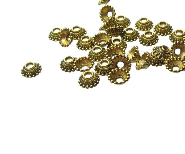 gold spotty bead caps