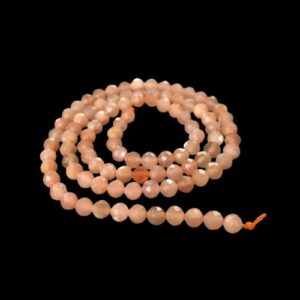 sunstone faceted 4mm round gemstone beads