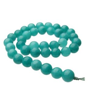 teal malay jade gemstone beads round 10mm