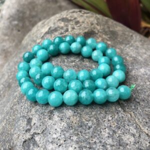 teal jade round gemstone beads